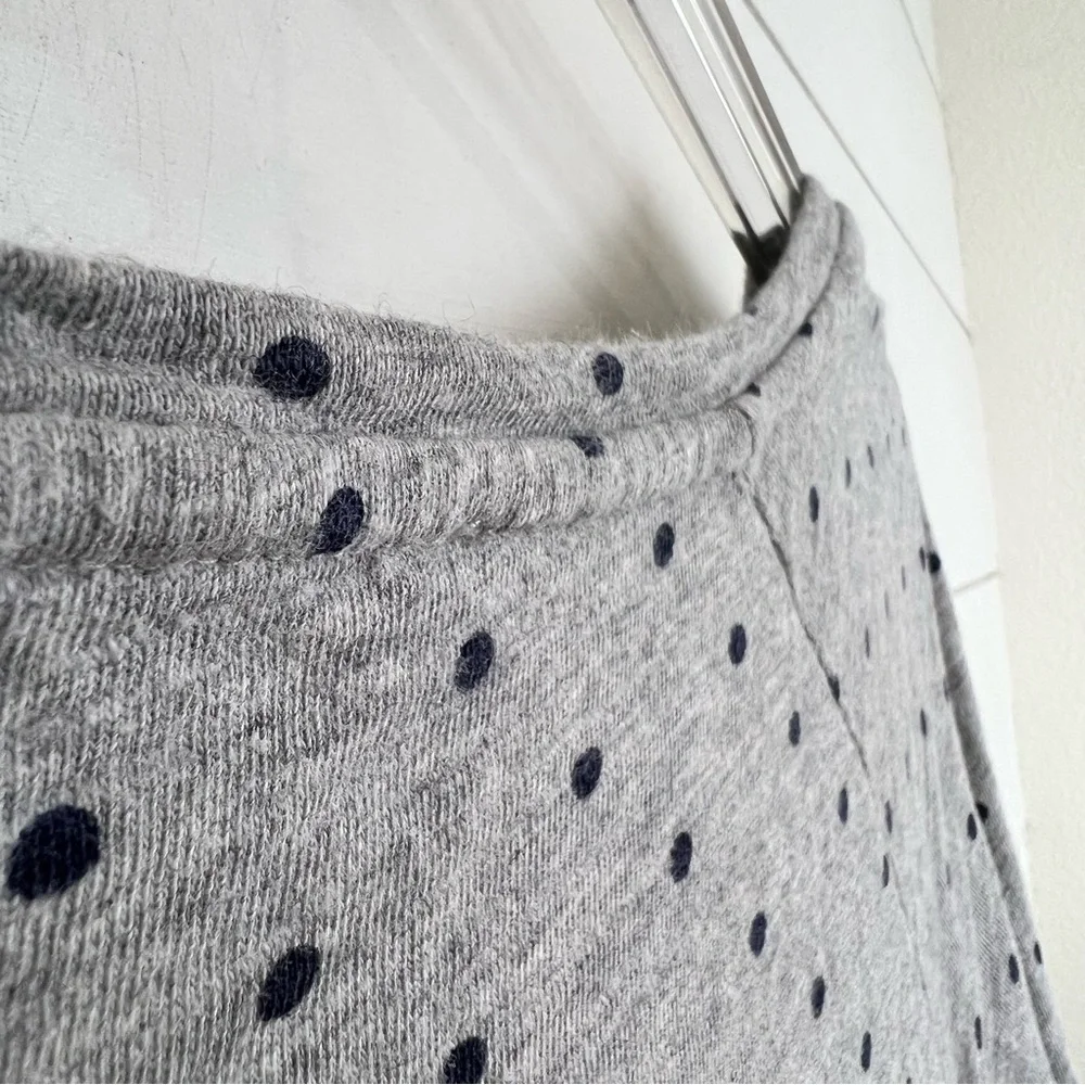 BODEN Size 6 Peggy Drawstring Knit Polka Dot Dress‎ Gray Fleece